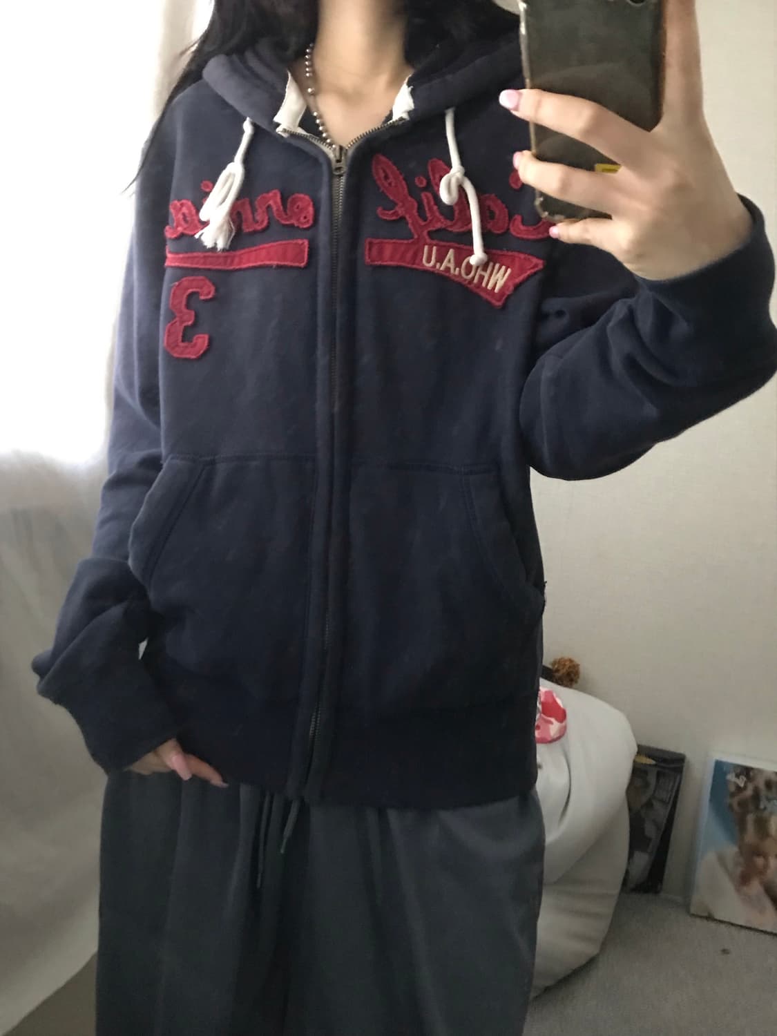 후아유 네이비 후드집업 상품이미지5