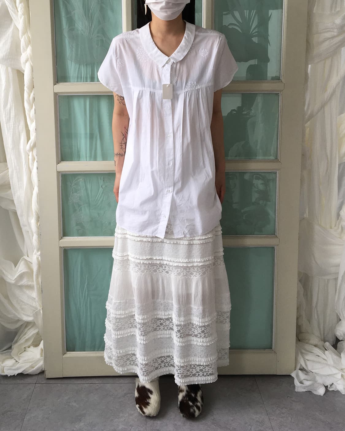 Embroidery pattern blouse 상품이미지1