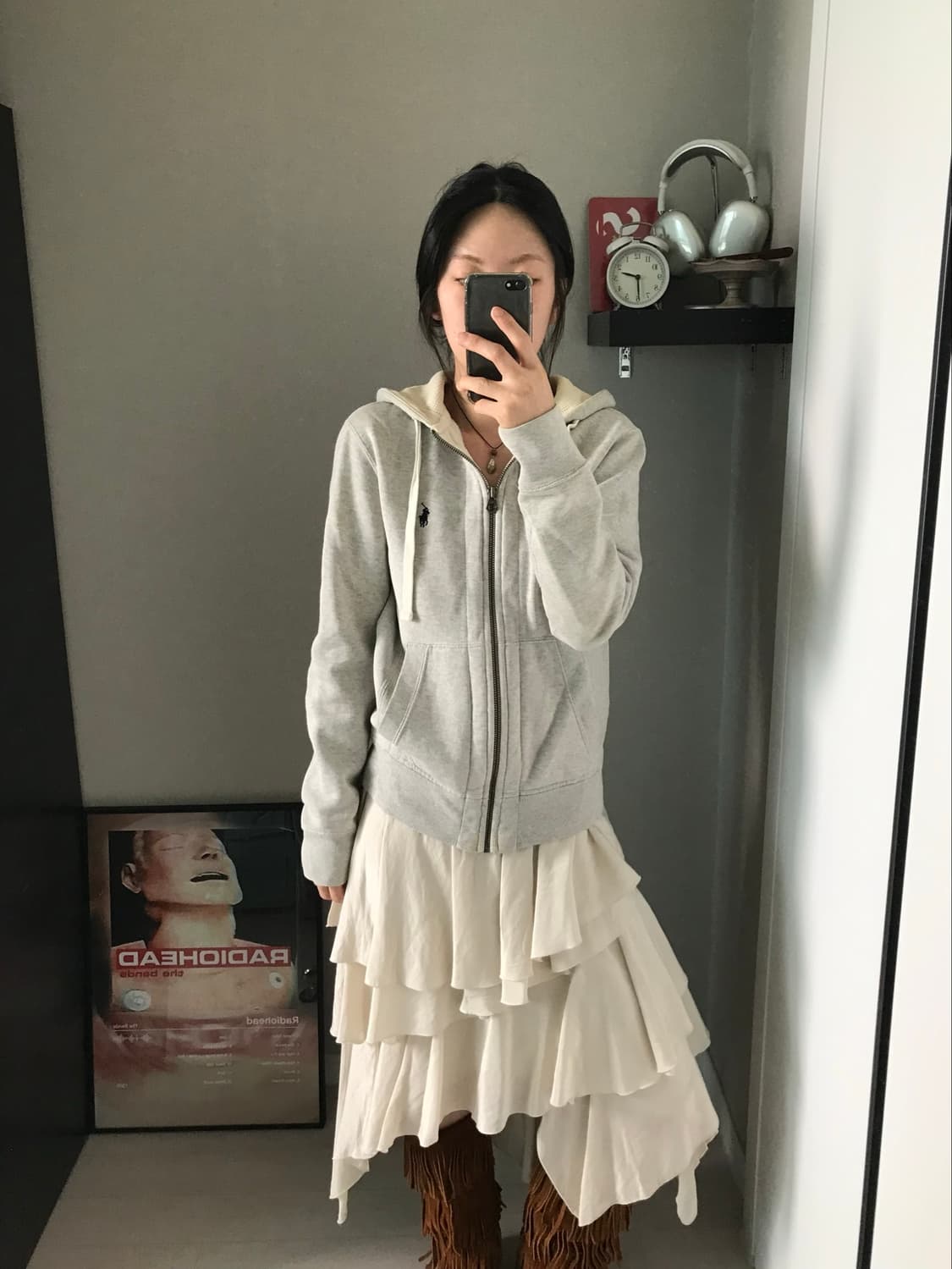 폴로 랄프로렌 포니로고 써멀 그레이 후드집업 상품이미지2