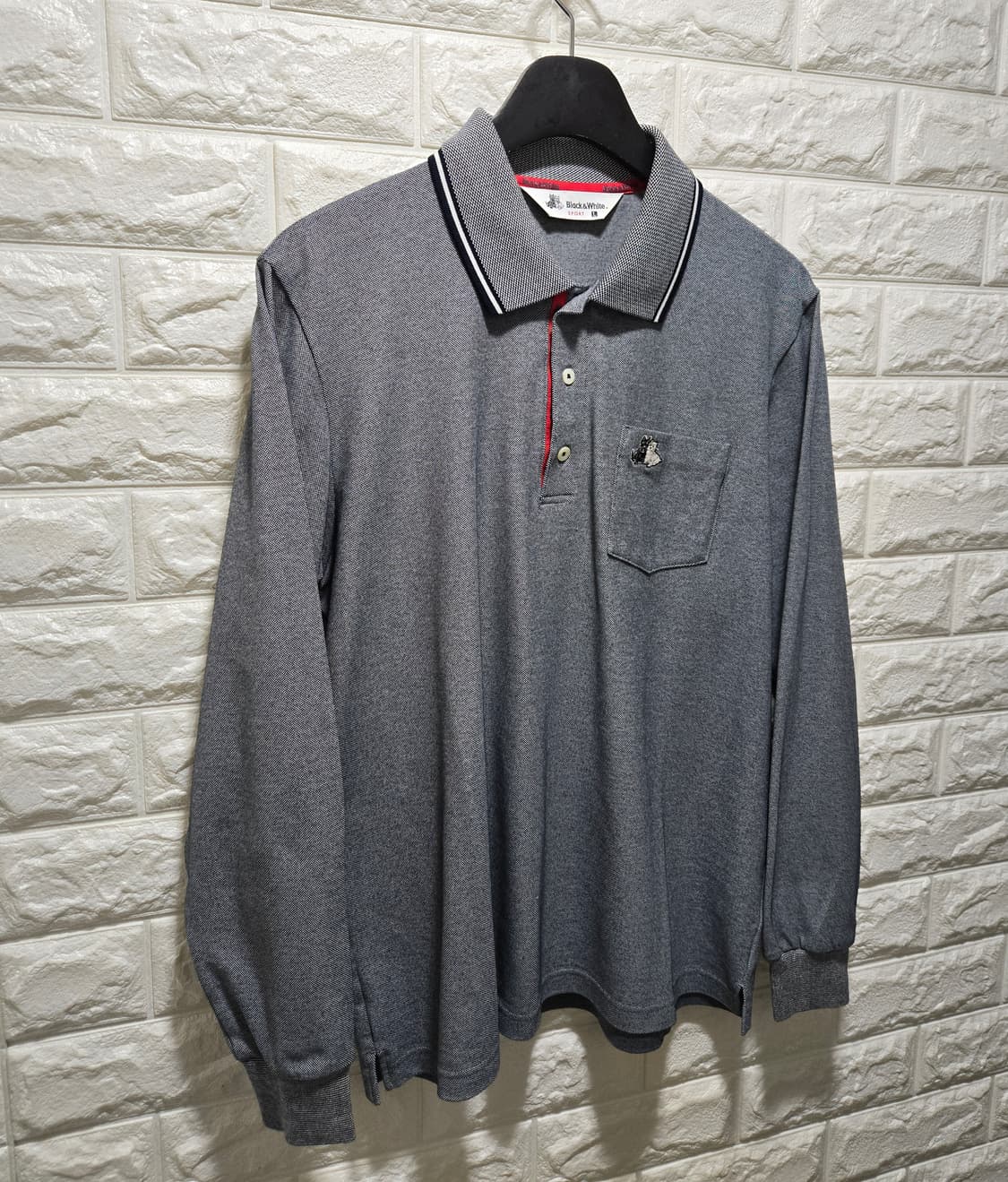 거의새것/ 블랙앤화이트 카라넥 긴팔티 100 상품이미지2