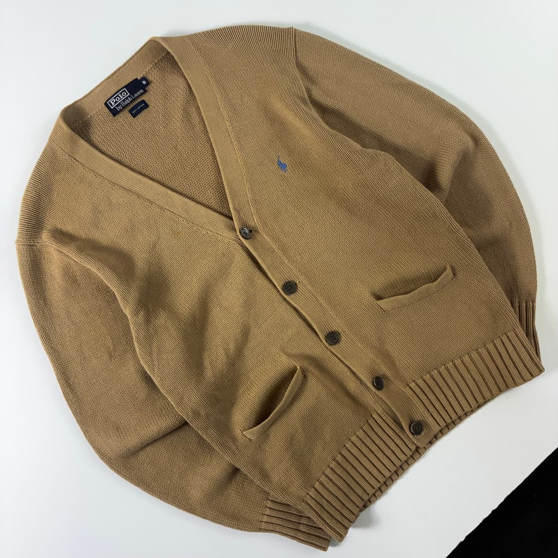 Polo  폴로 랄프로렌 자수 코튼 베이지 브이넥 니트 가디건 상품이미지2