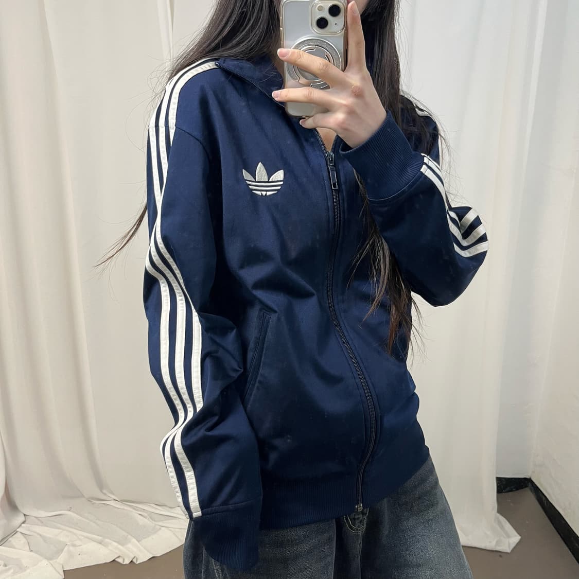 Adidas navy Firebird jersey 상품이미지3