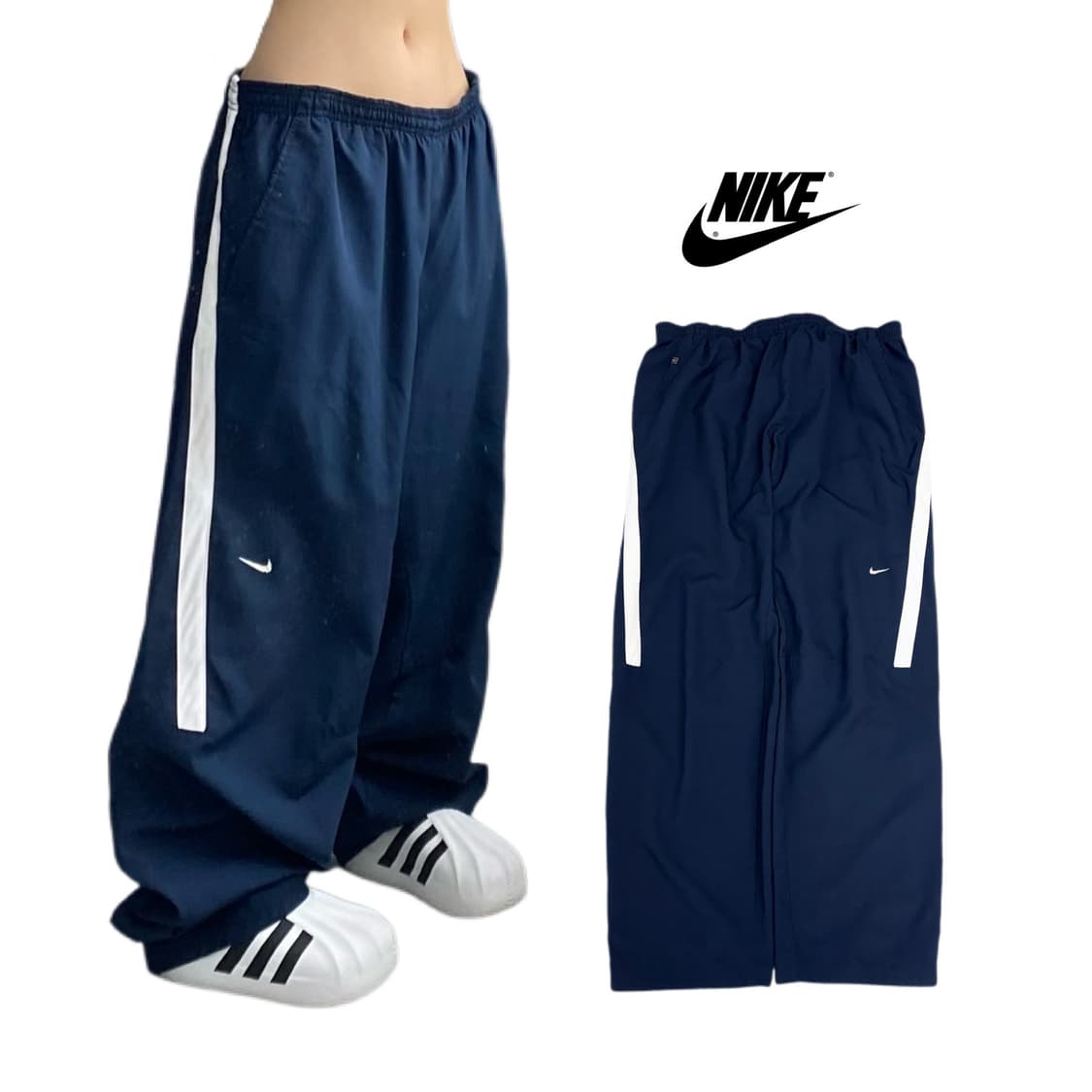나이키 00s 스우시 올드스쿨 와이드 바람막이 트랙팬츠 상품이미지1
