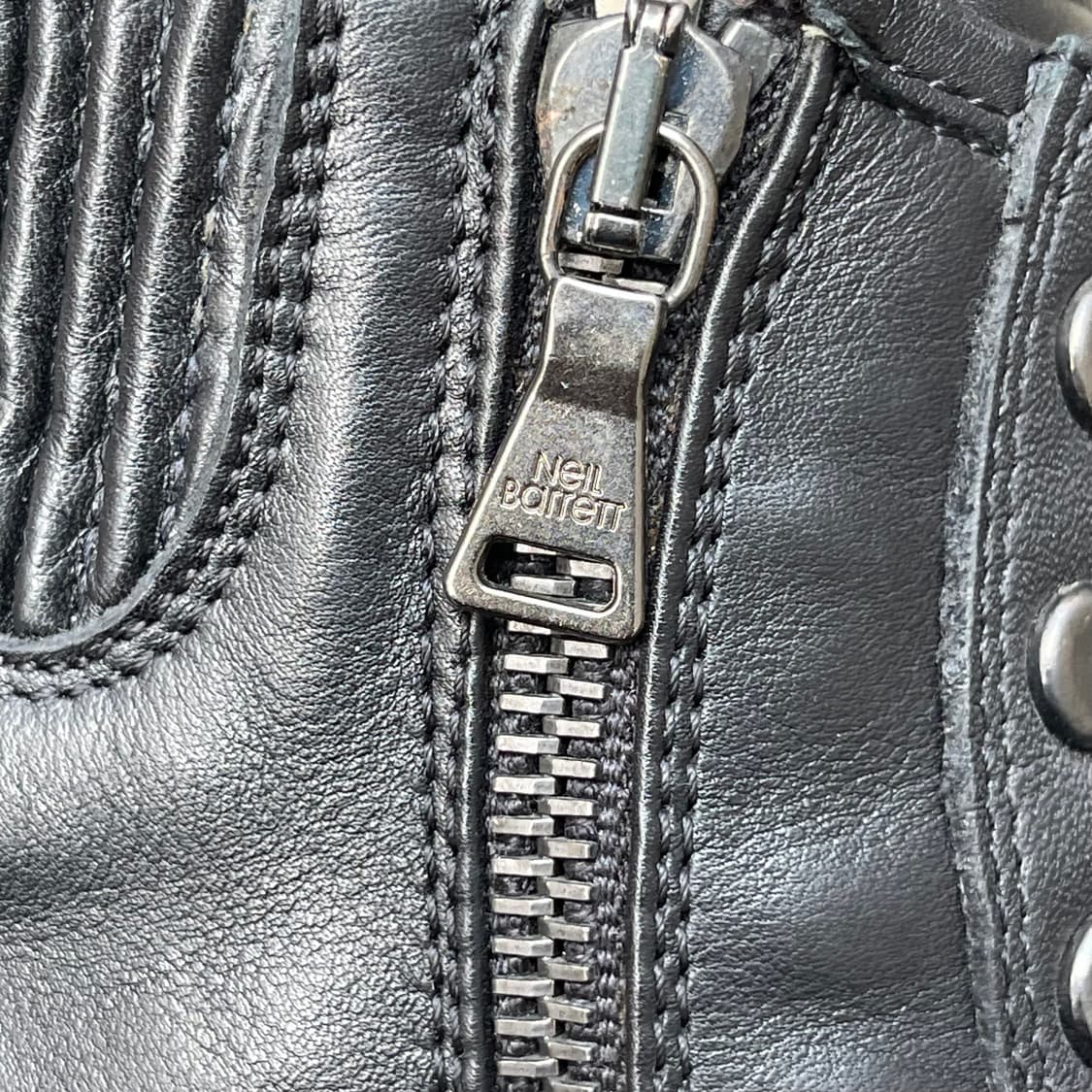 [40] Neil Barrett 블랙 레더 하이탑 스니커즈 (260) 상품이미지8