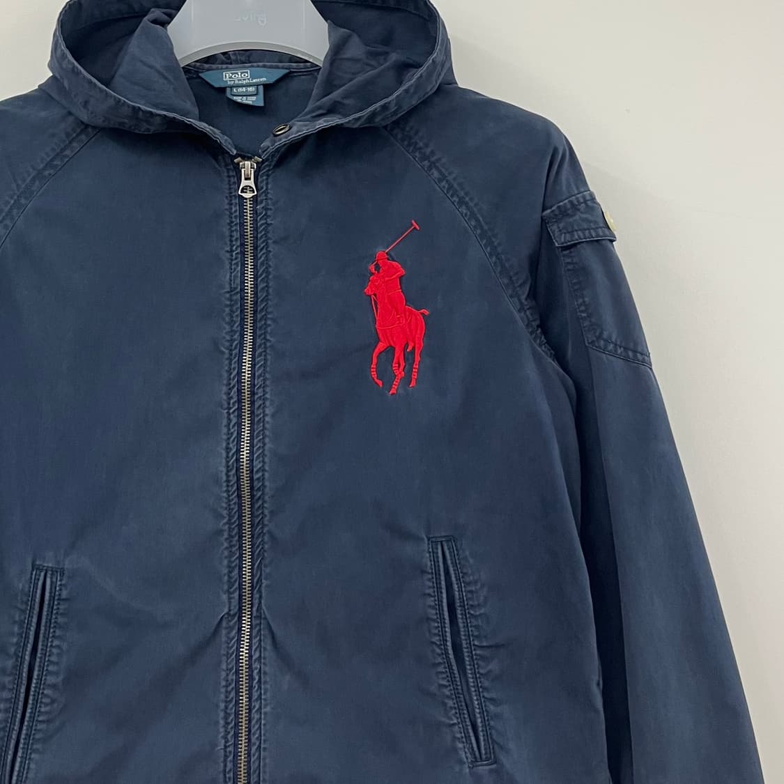 폴로 랄프로렌 빅포니 네이비 후드 바람막이 자켓 상품이미지4