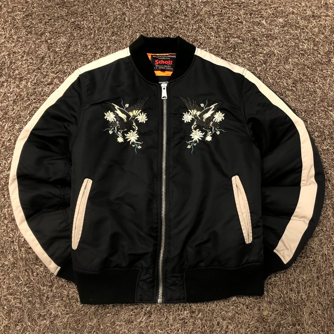 쇼트 X 앤더슨벨 타이거 자수 스카쟌 봄버 자켓 상품이미지3