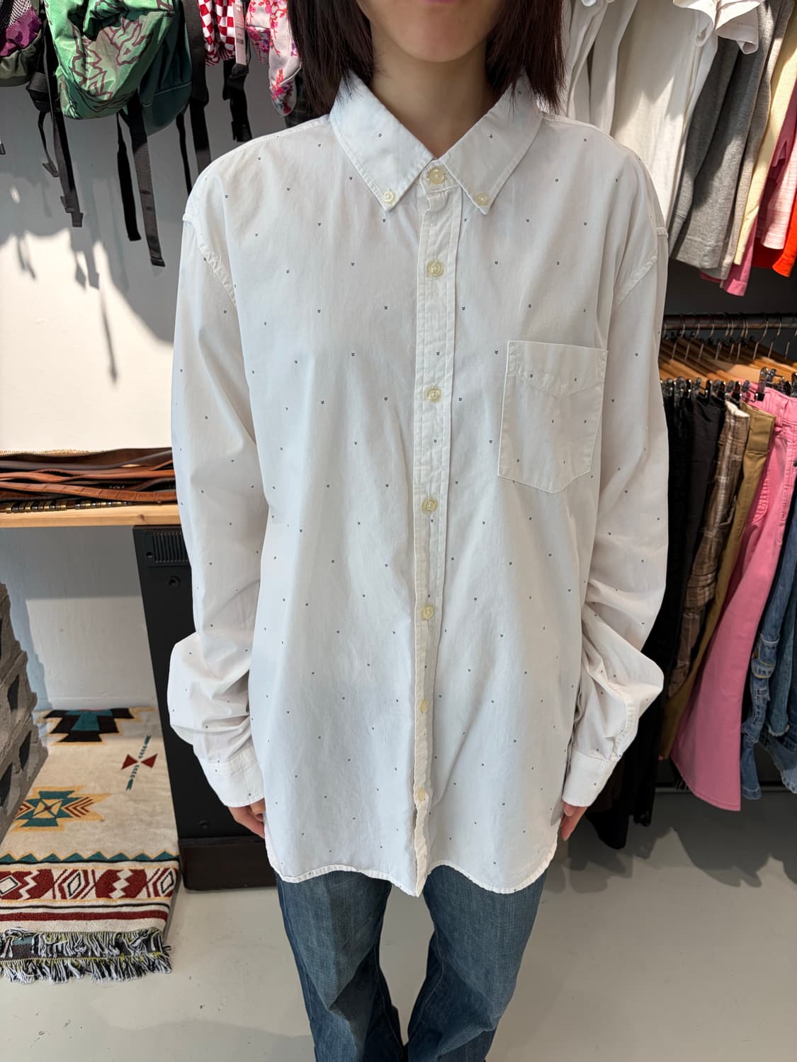 GAP 코튼 화이트 옥스포드 셔츠 XL 상품이미지3