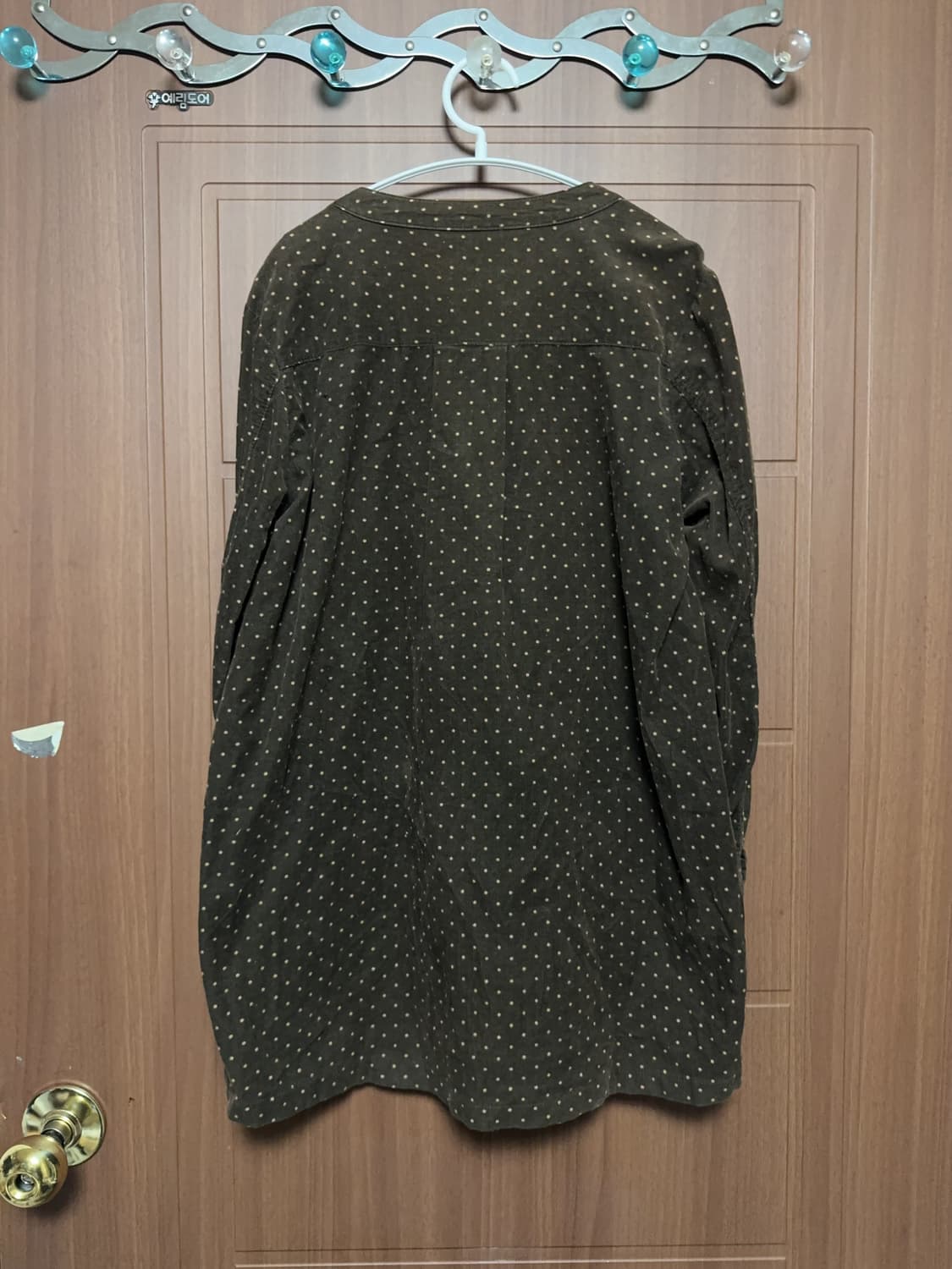 모리걸 하구미 일본 빈티지 브라운 코듀로이 잔도트 긴팔 블라우스 상품이미지2