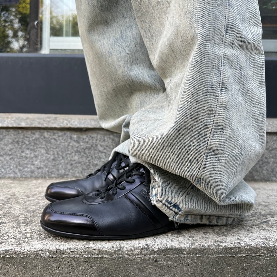 00s 레어 빈티지 프라다 스포츠 가죽 스니커즈 상품이미지8