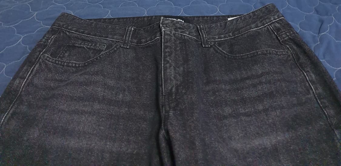 페이탈리즘 스트레이트 워싱 데님진 흑청 (34) 상품이미지3