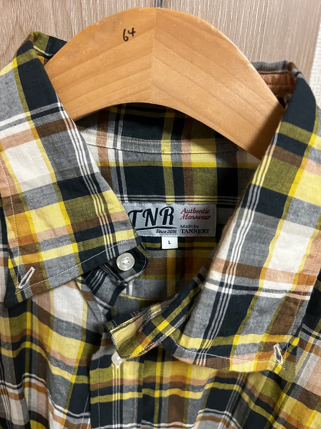 테너리 린넨체크셔츠 L 상품이미지2