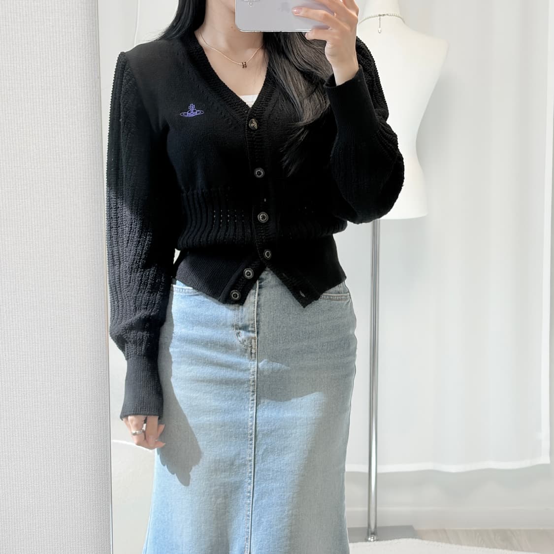 비비안웨스트우드 앵글로매니아 ORB로고 퍼프 슬리브 가디건 상품이미지4