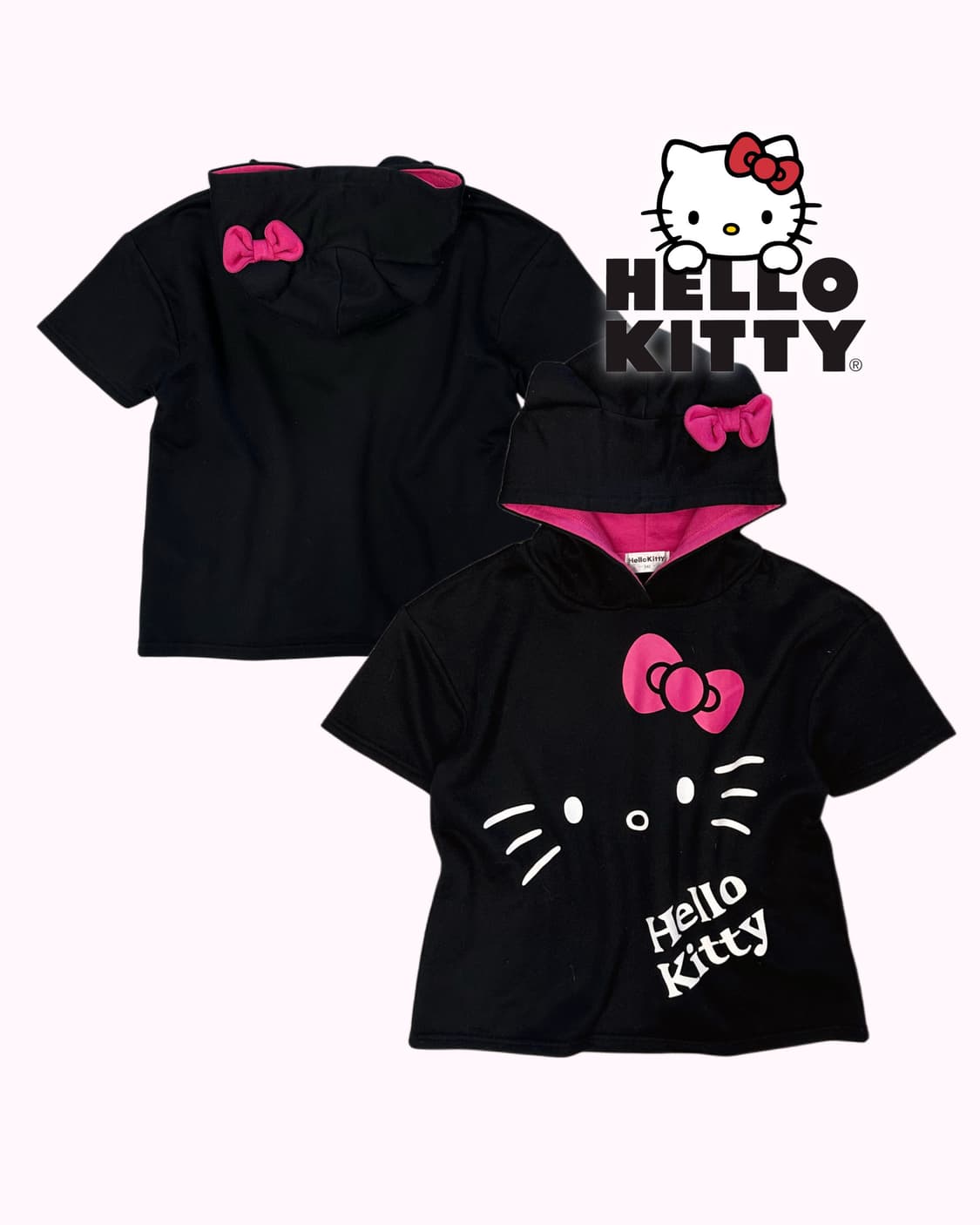 kitty face crop hood t-shirt 상품이미지1