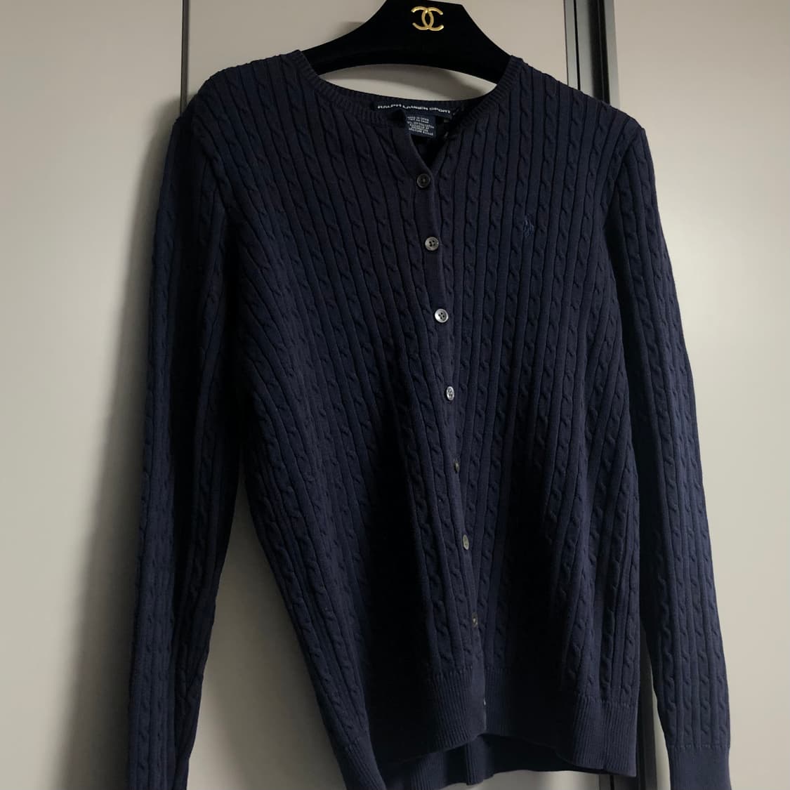 폴로 네이비 케이블 꽈배기 가디건 상품이미지3
