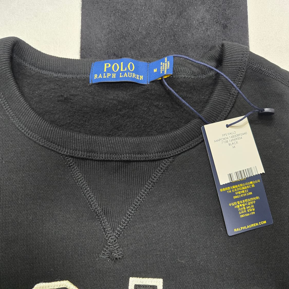M 폴로랄프로렌 아치 스펠아웃 스웻셔츠 맨투맨 블랙  상품이미지3