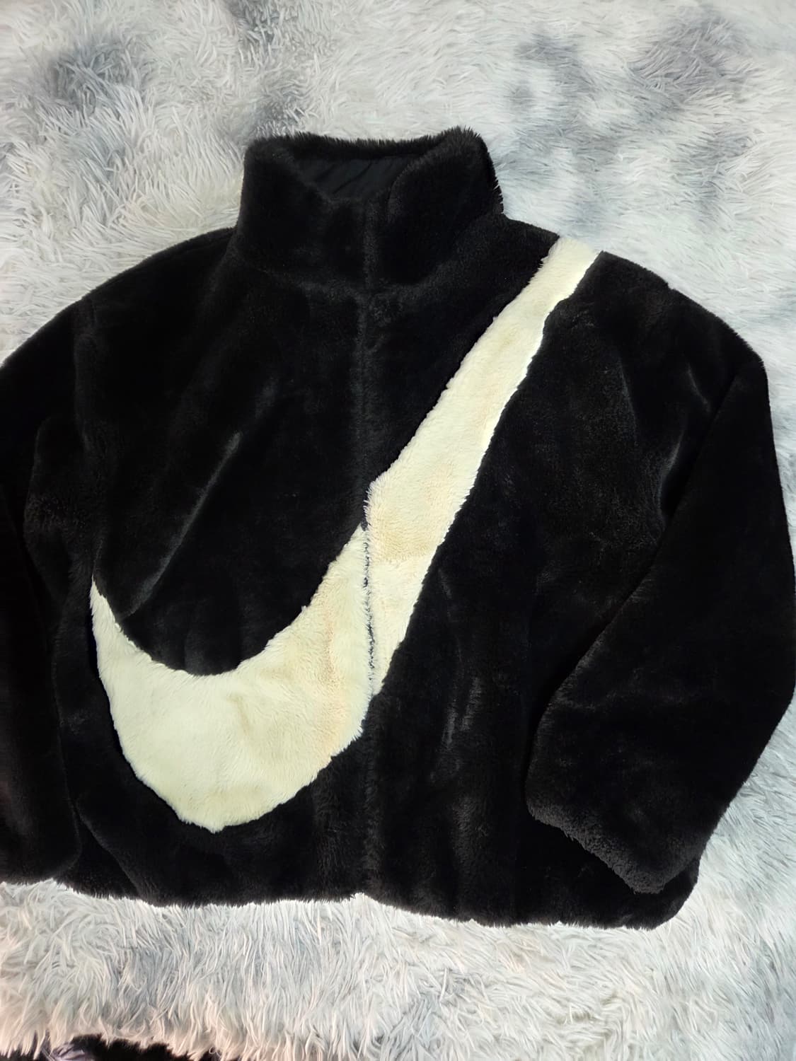 나이키 빅 스우시 블랙 퍼 자켓 xl 상품이미지1