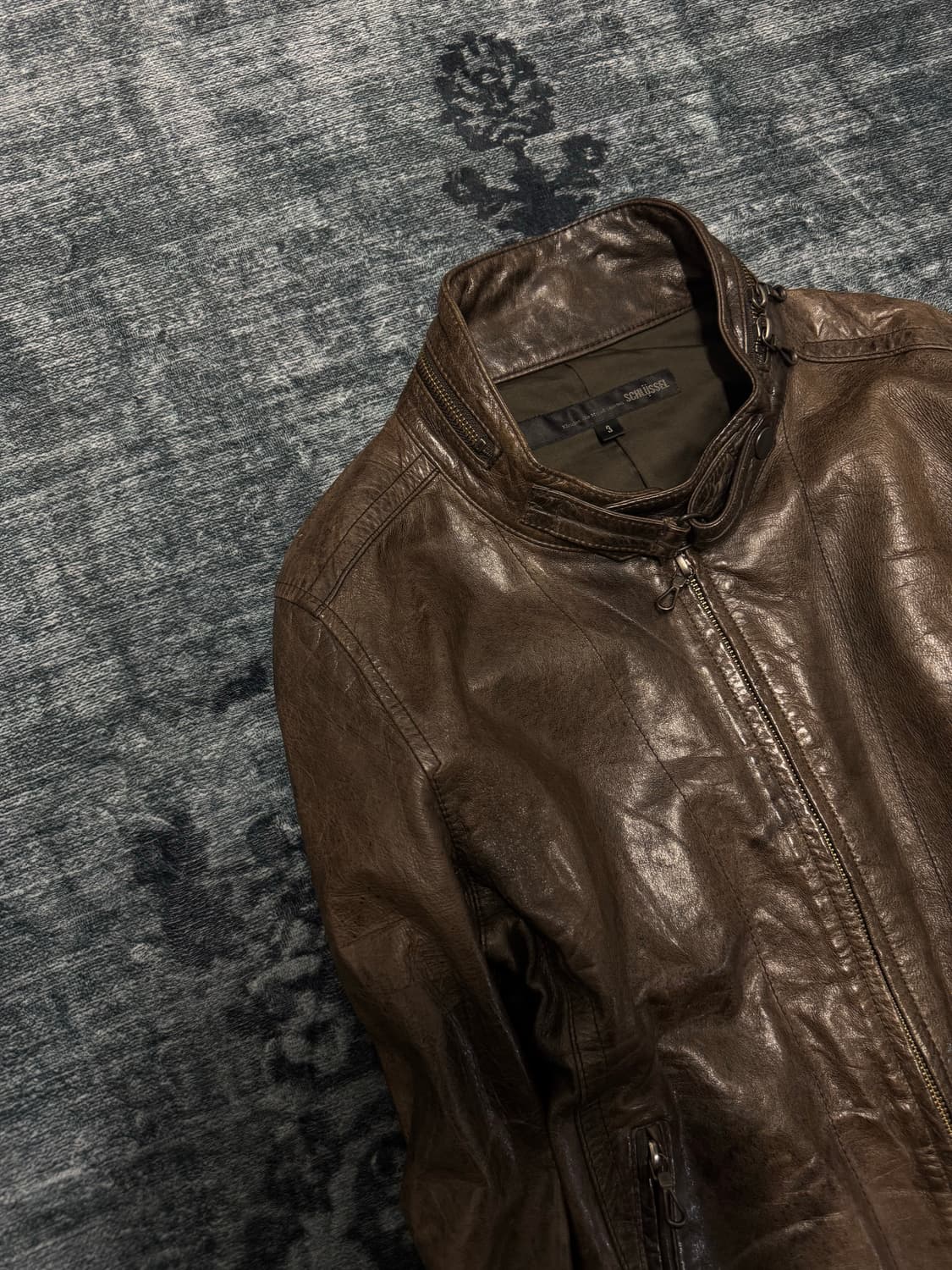 Schlussel brown lamb skin rider jacket 상품이미지2