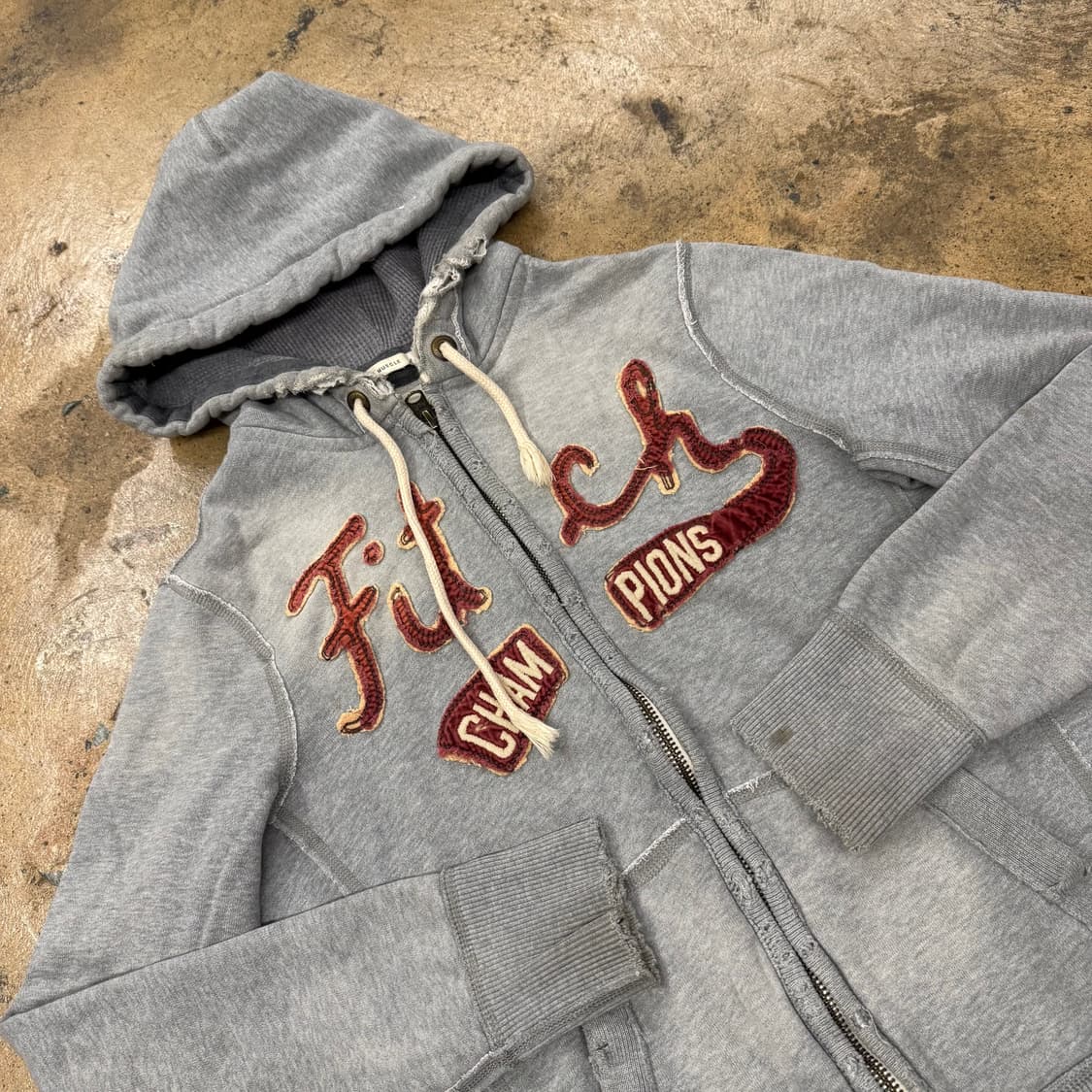 아베크롬비 그레이 버건디 후드집업 상품이미지1