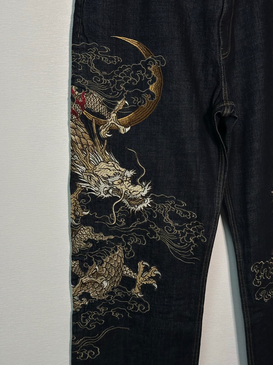 카라쿠리 타마시•스이/ BIG SIZE 쌍룡 인디고 데님 (새상품) 상품이미지3