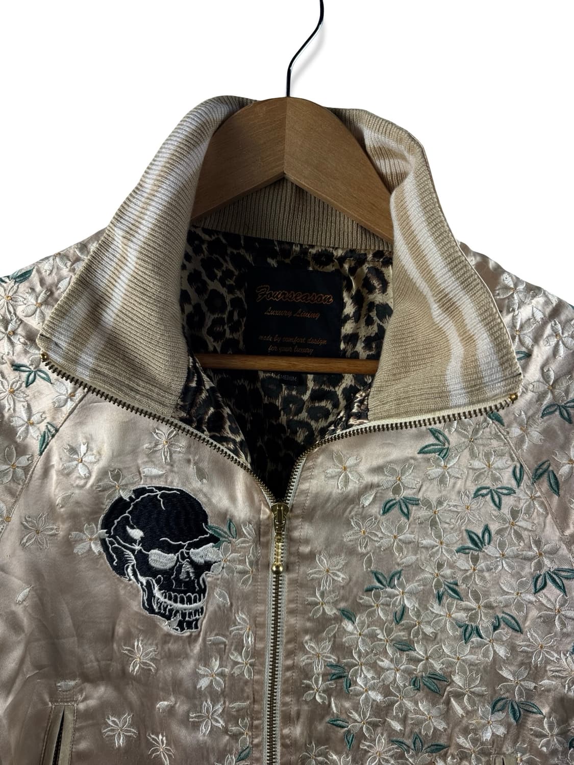 JPN 스컬 플라워 새틴 집업1839 상품이미지3