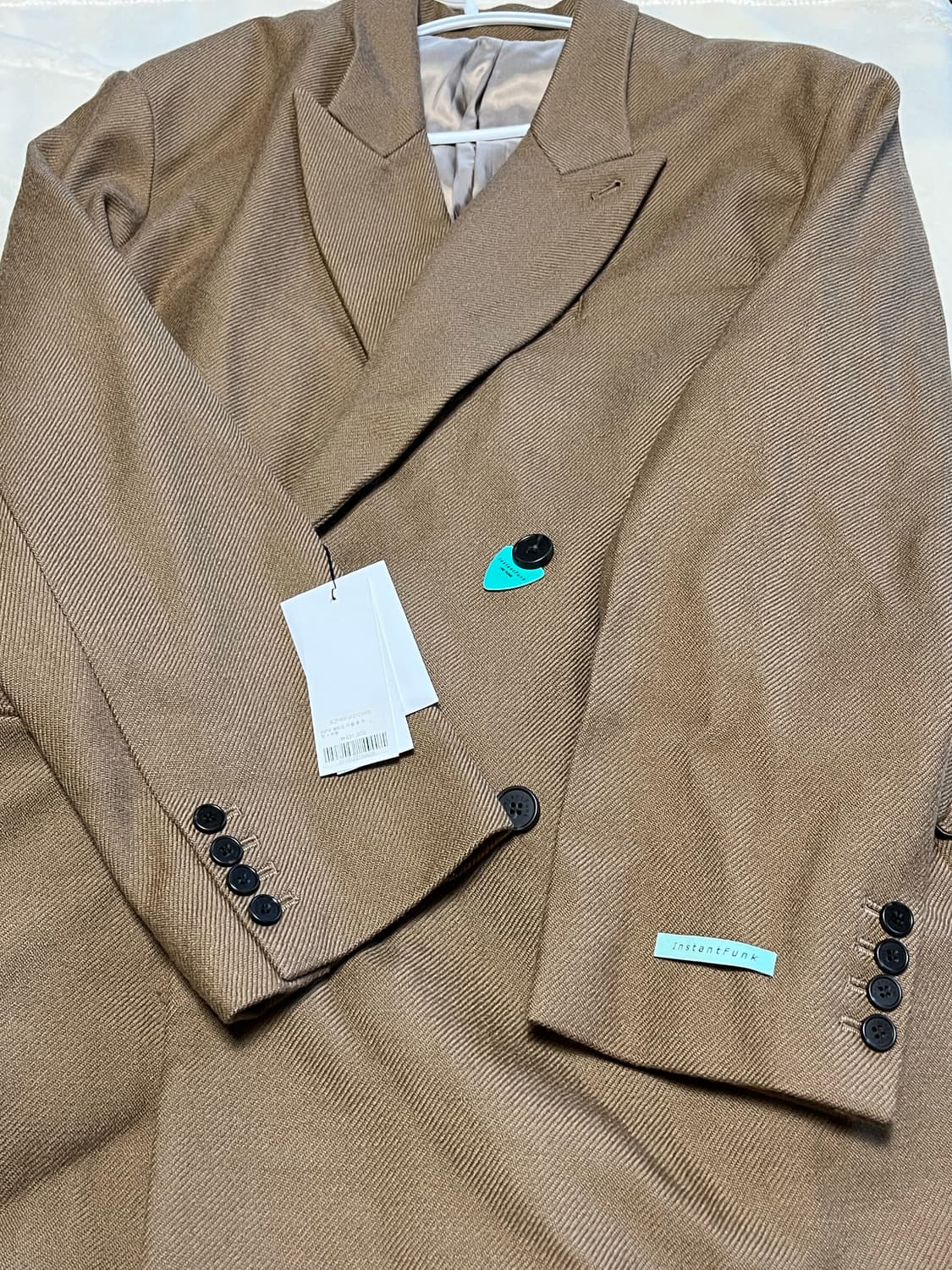 벨티드 더블 울 자켓 카멜 L 상품이미지3