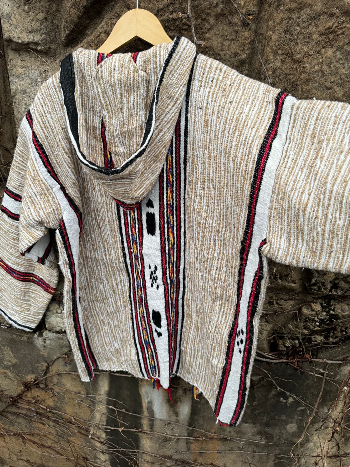 모로칸 러그 블랑켓 핸드메이드 후드 더플 코트 자켓 상품이미지4