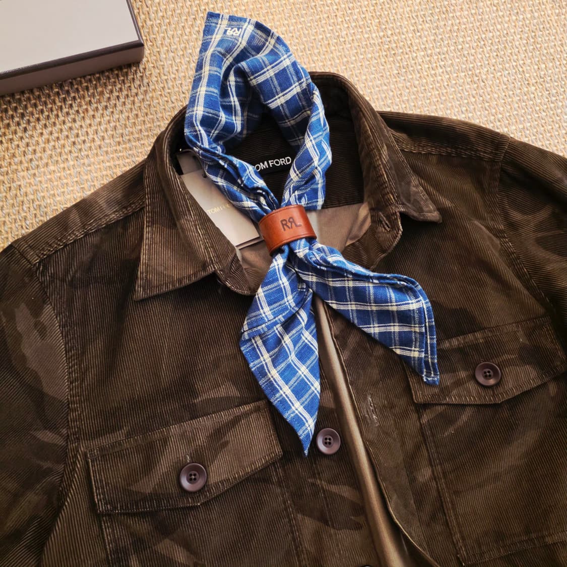 RRL 더블알엘 통가죽 반다나 슬라이더 스카프 머플러 홀더 상품이미지2