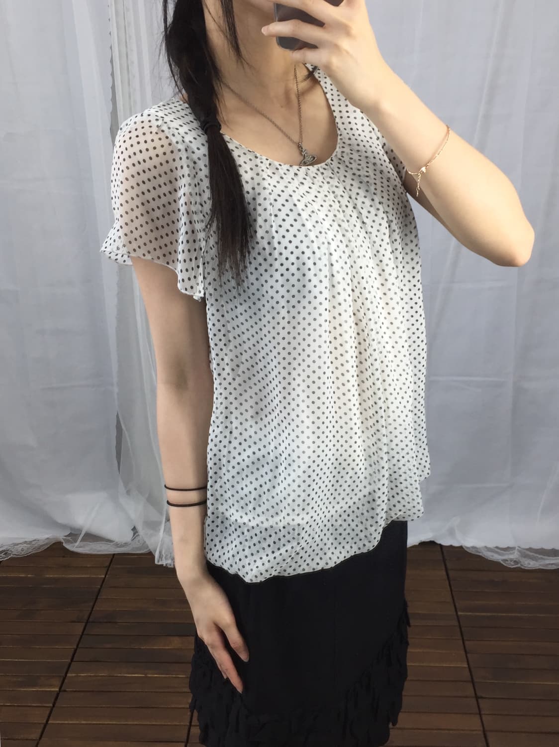Jpn Dot Sheer Blouse 상품이미지2