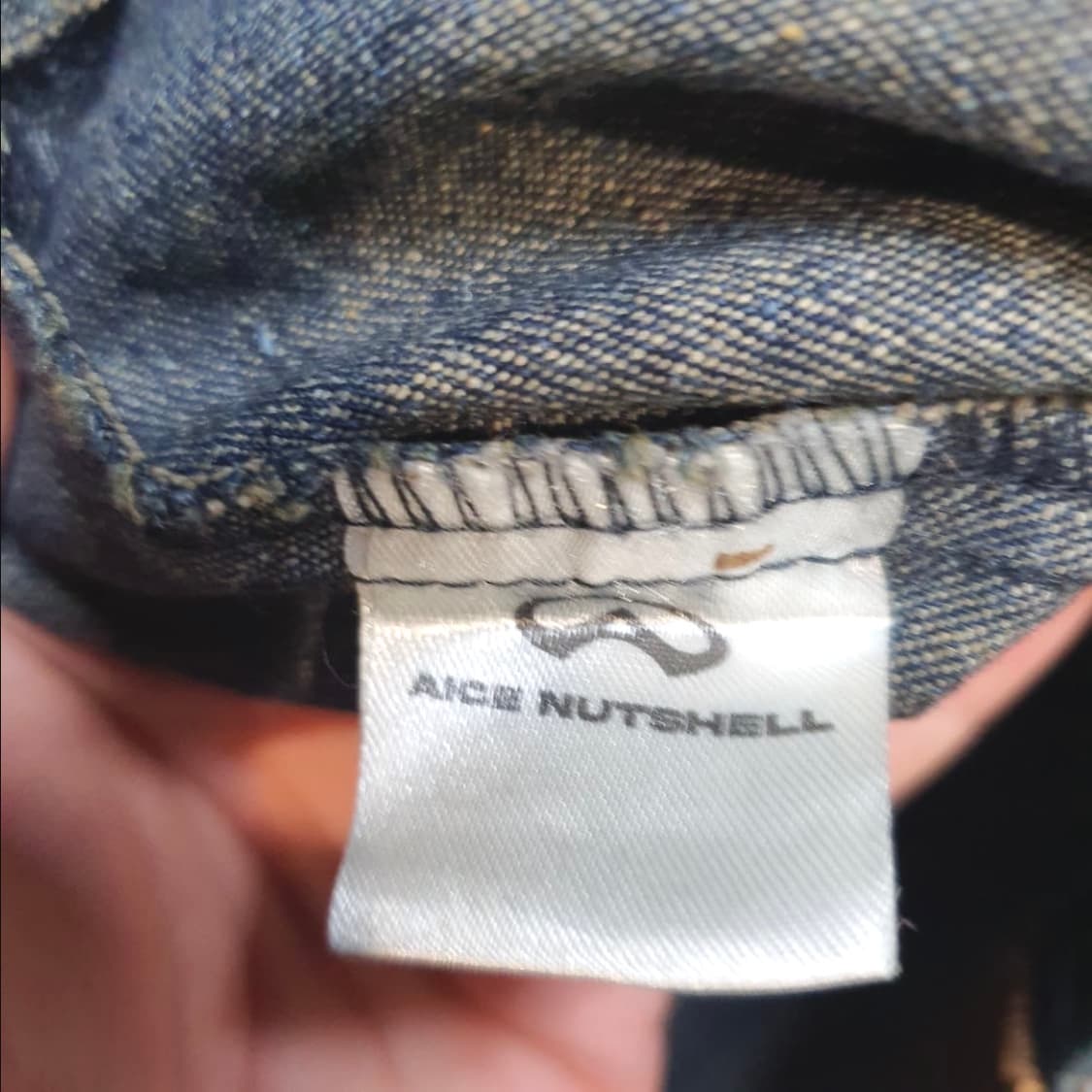 AICE NUTSHELL 패치워크 반팔 데님 셔츠 상품이미지5