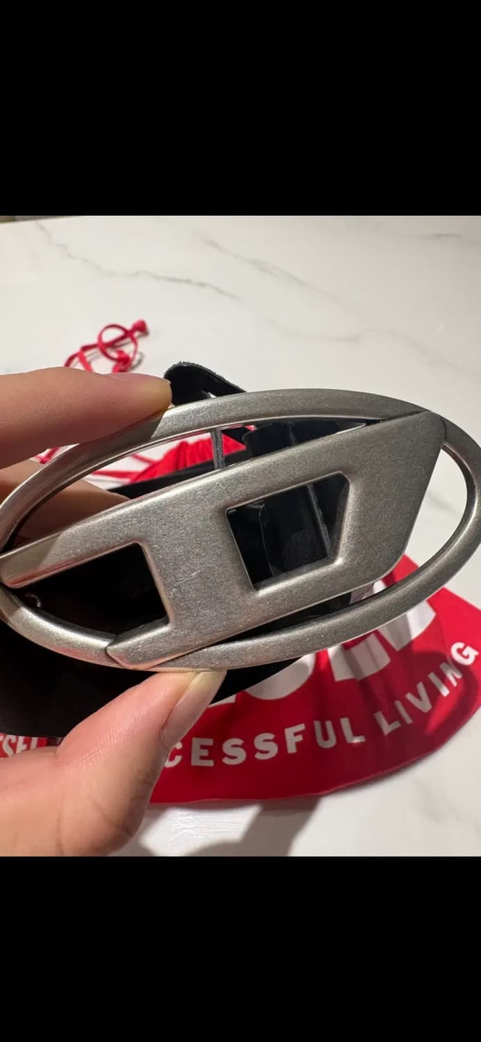 디젤 B-1DR 레더 D버클 벨트 블랙 상품이미지3