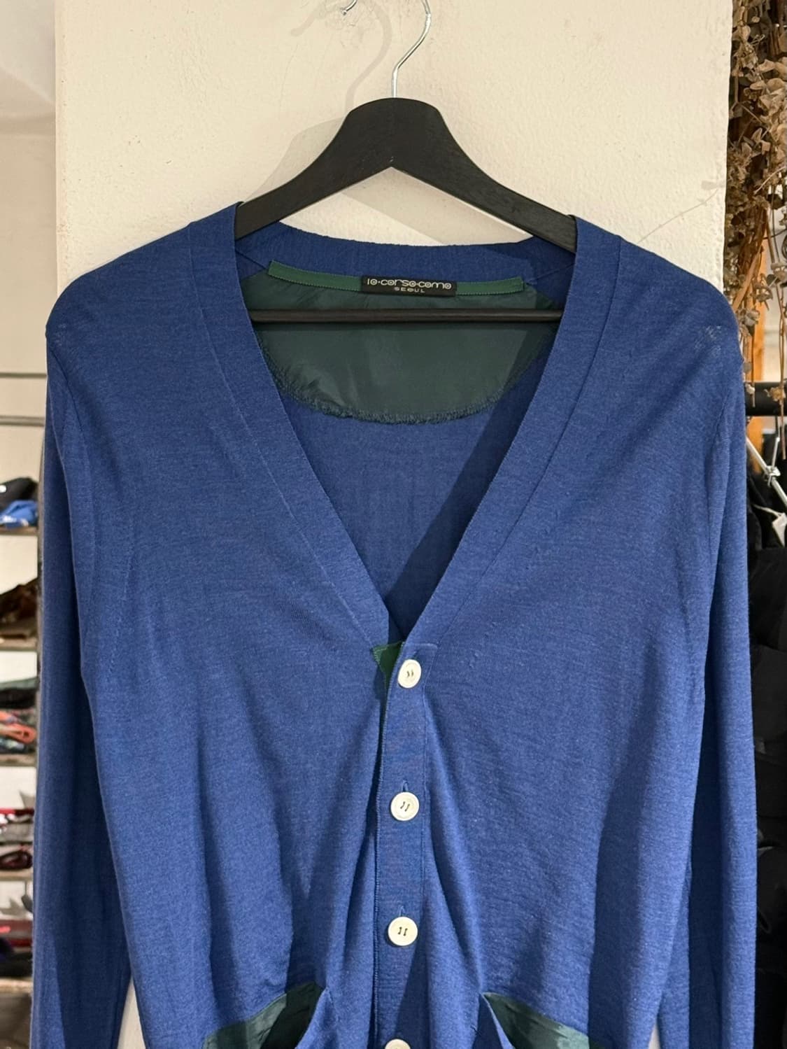 사카이 블루 울 캐시미어 실크 혼방 니트 가디건 상품이미지4