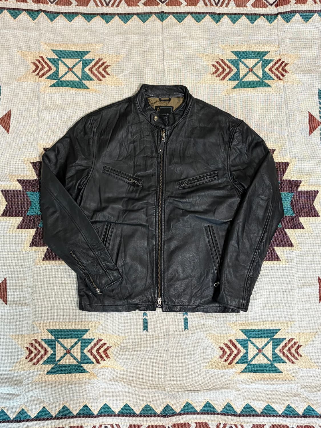 밴티나 리얼레더 싱글 라이더 카페레이서 자켓  상품이미지1