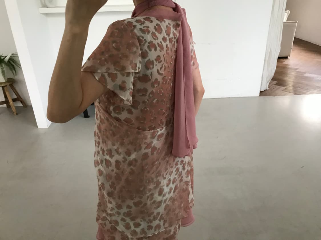 vintage pink scarf one-piece 상품이미지6