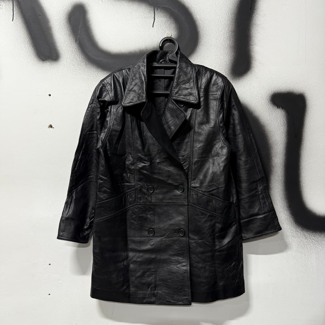 VTG 빈티지 리얼 쉽스킨 100% 양가죽 더블 코트 상품이미지1