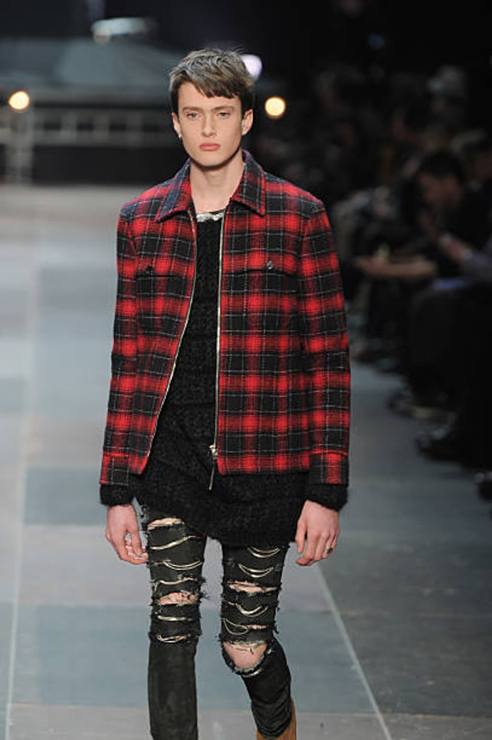 생로랑 13FW 레드체크자켓 상품이미지5