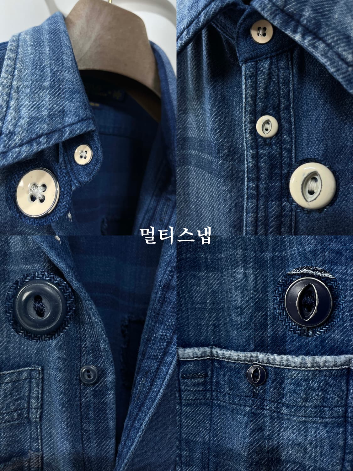 폴로 랄프로렌 사시코 리페어드 보로 인디고 워크셔츠 상품이미지8