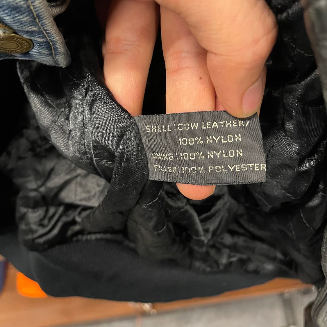 90s DIESEL 디젤 엠브로이드 리얼 레더 봄버 바시티 자켓 소가죽 상품이미지10