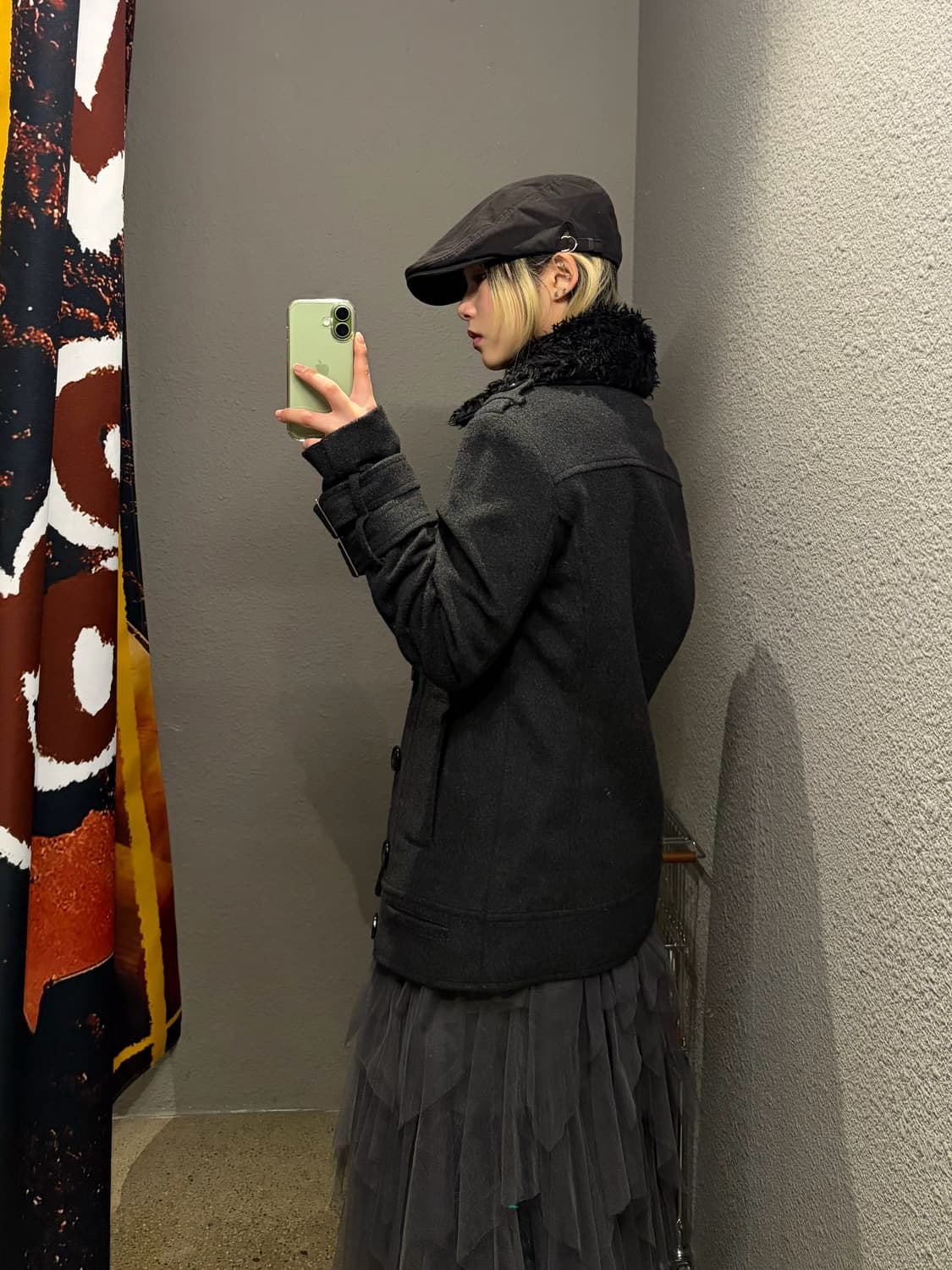 빈티지 퍼 카라 더블코트 상품이미지2