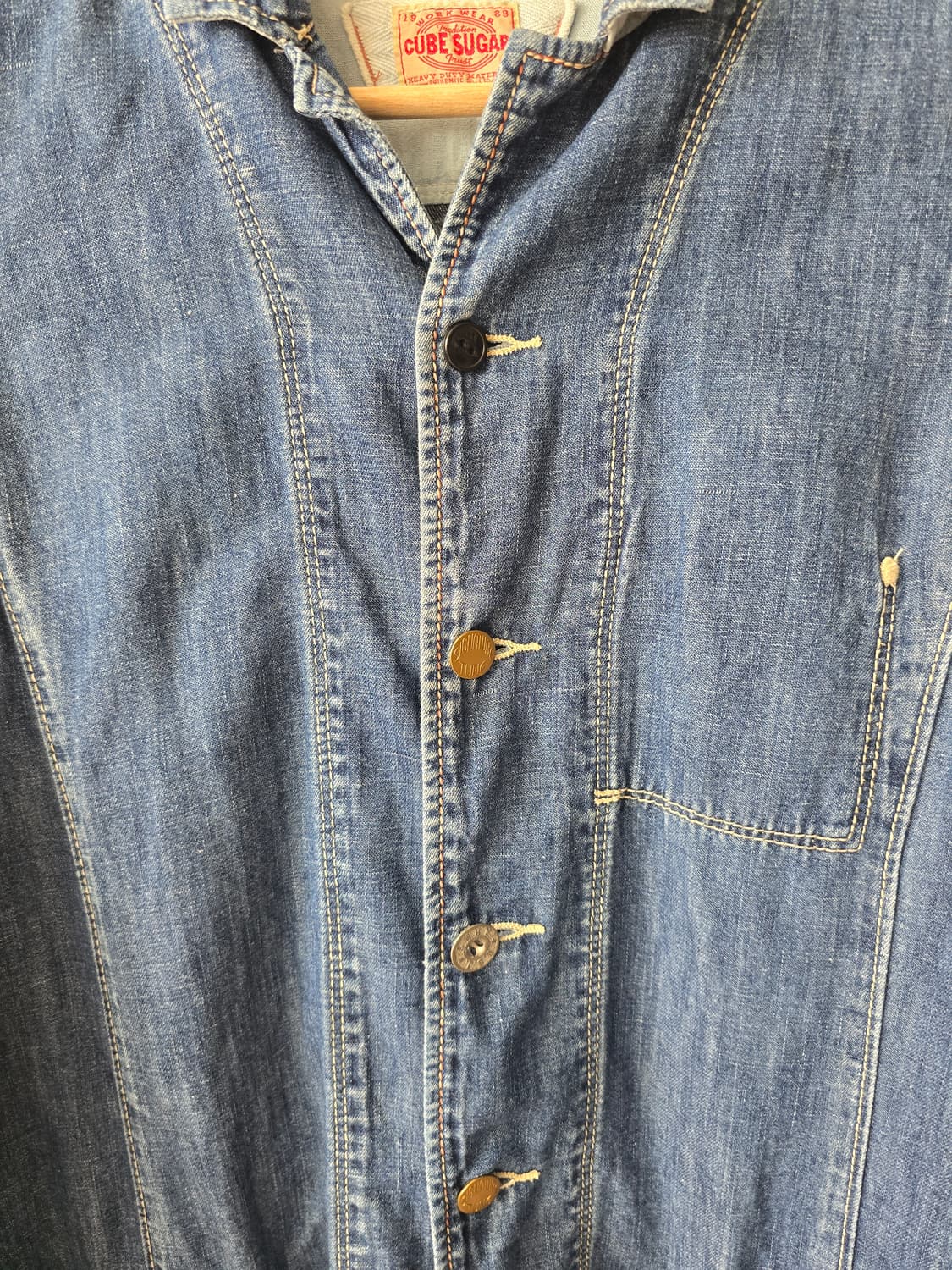 CUBE SUGAR 모리걸  Washed Denim Coat 상품이미지5