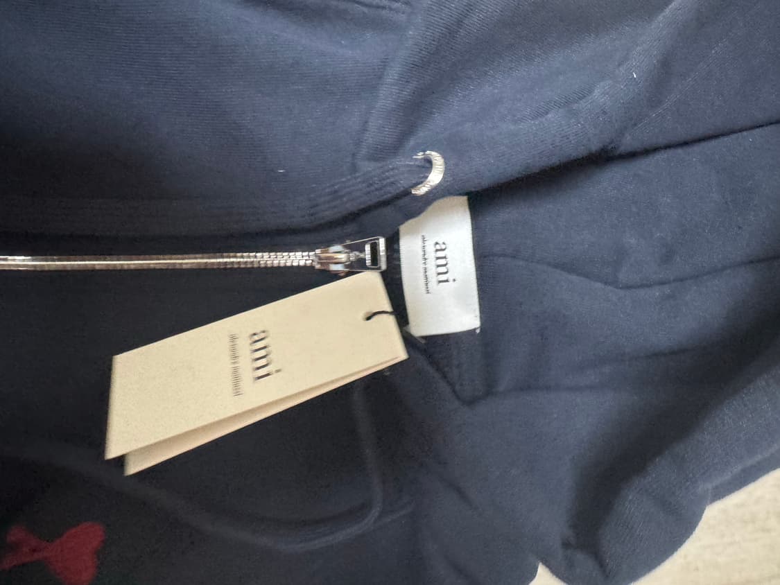 정품)아미 후드집업 네이비 M 상품이미지3