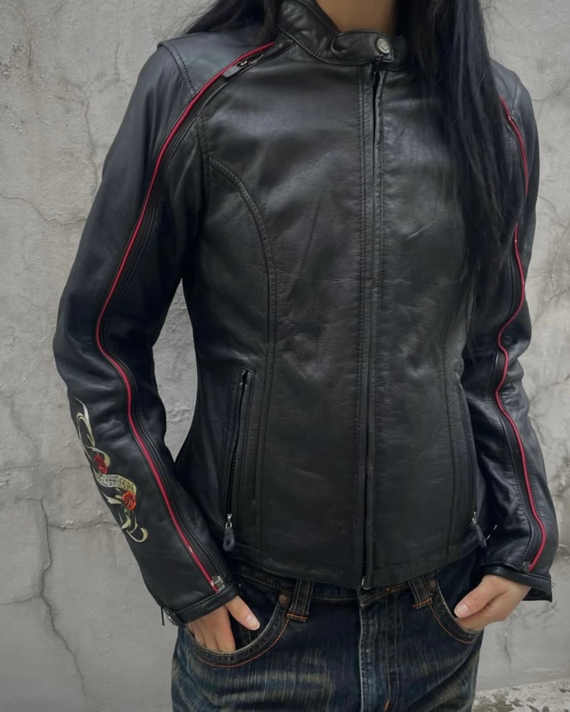 HarleyDavidson roseheart leather jacket 상품이미지7