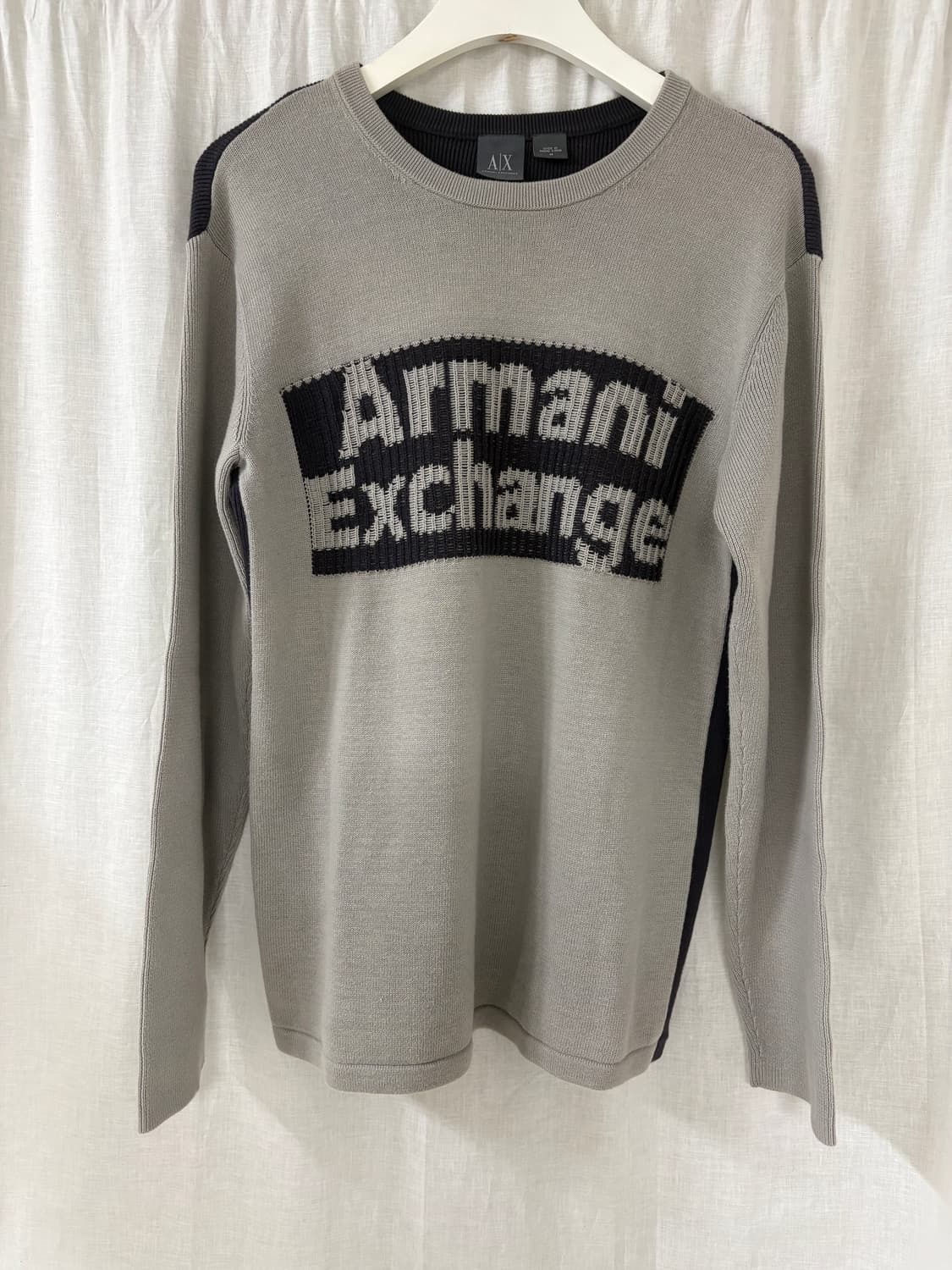 [M] 아르마니 익스체인지 로고 코튼 니트 상품이미지1