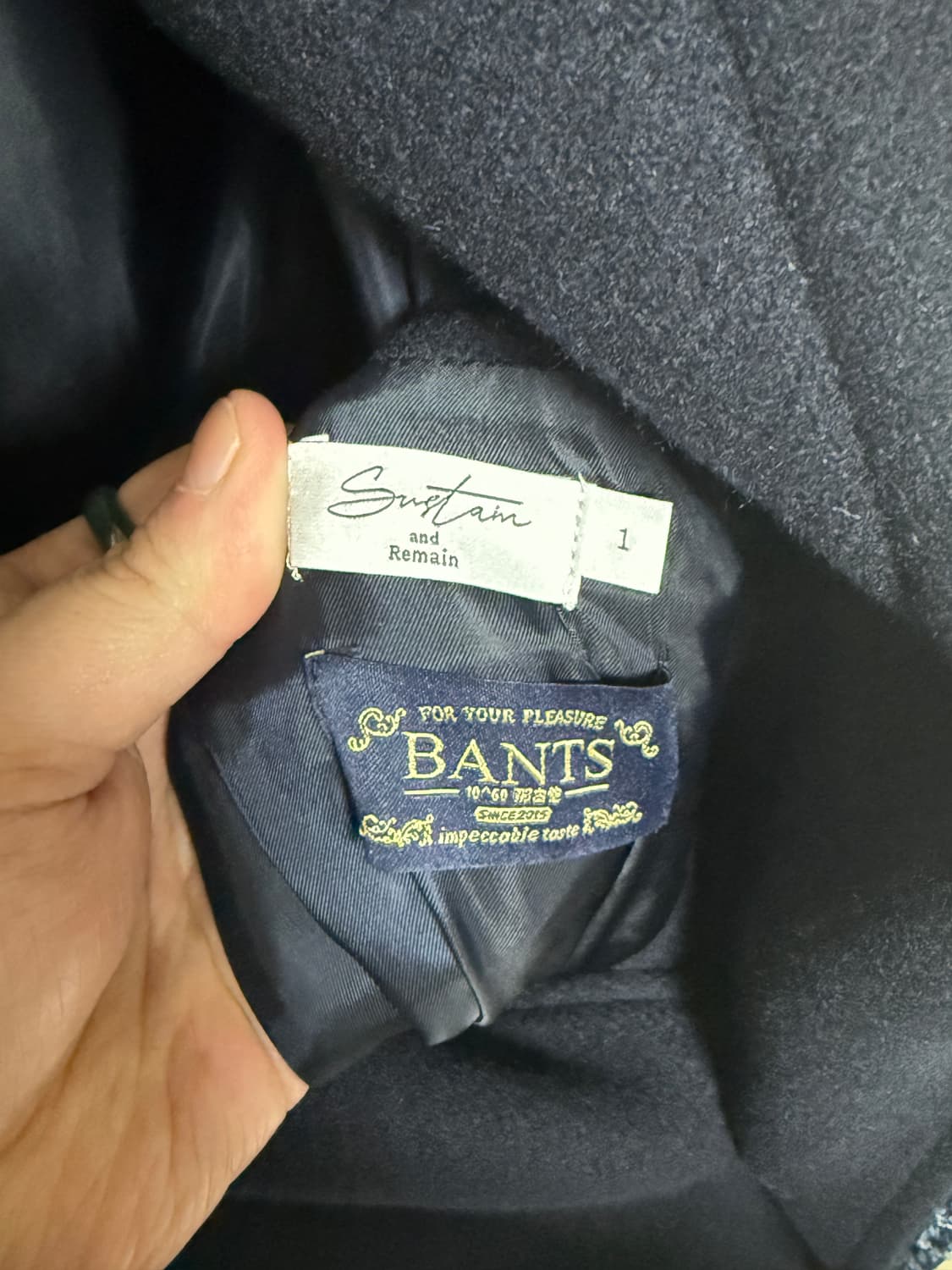 반츠 x 서스테인 서플라이 울 코트: 네이비 / 1 상품이미지3