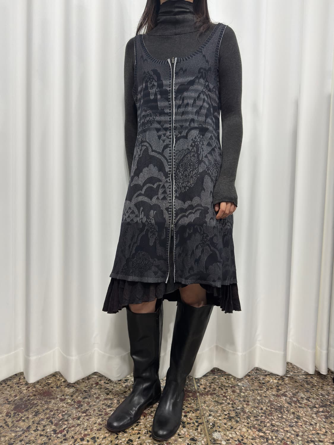 check wool wrap skirt 상품이미지5