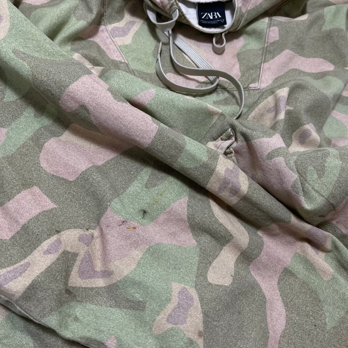 자라 밀리터리 카모플라쥬 코튼 풀오버 후드 XL/105 상품이미지7
