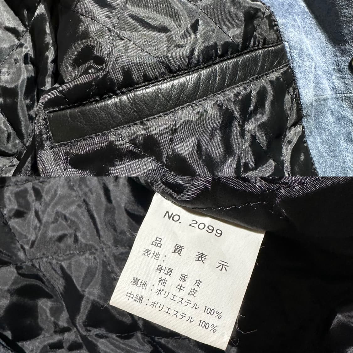 Schick 레더 배색 패치 바시티 스타디움 자켓 상품이미지10