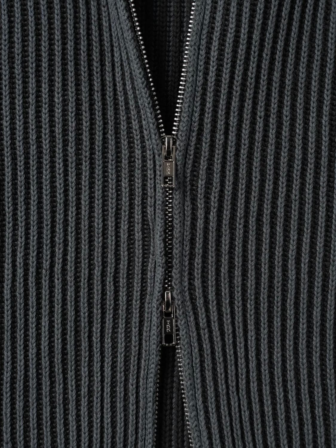 어널러코드 하이넥 투톤 니트 집업 (블랙) - L 상품이미지4