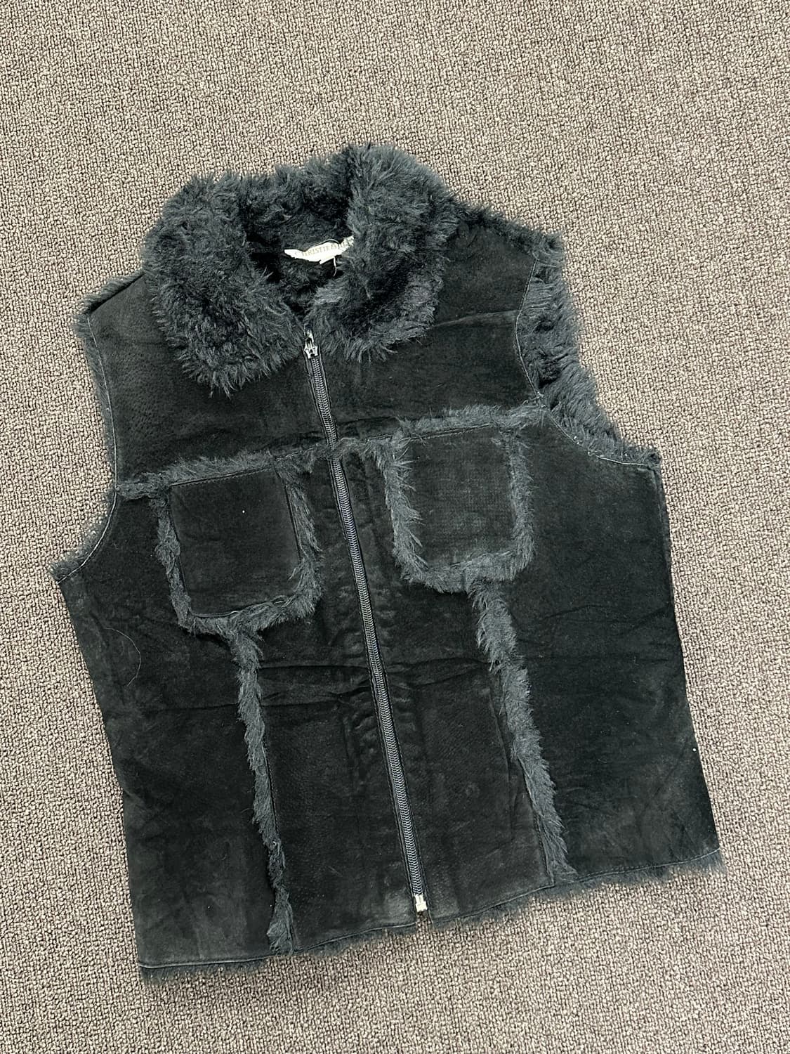 S)재패니즈 빈티지 블랙 퍼 무스탕 베스트 상품이미지1