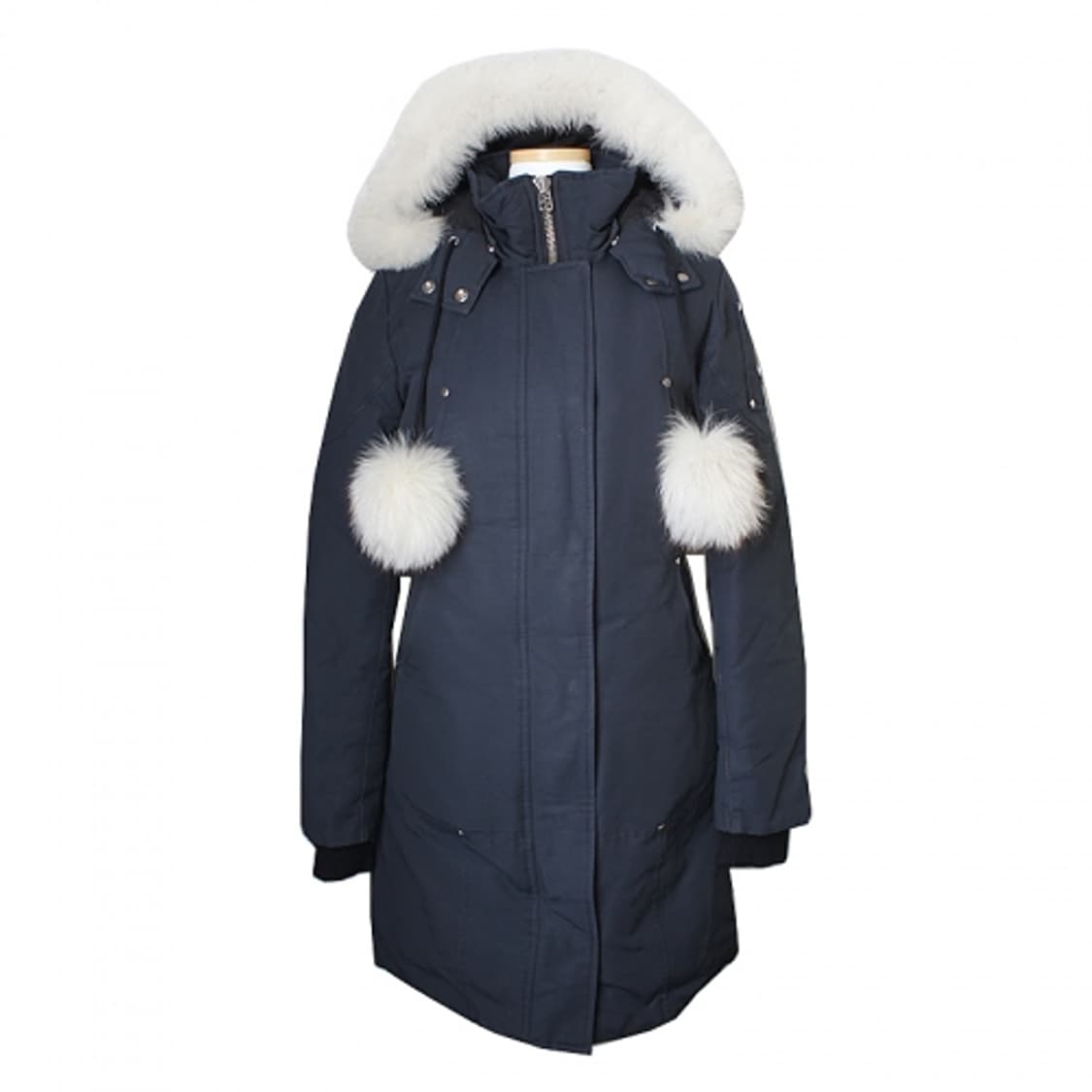 무스너클 네이비 폭스퍼 후드 다운패딩 자켓 (44) 상품이미지1