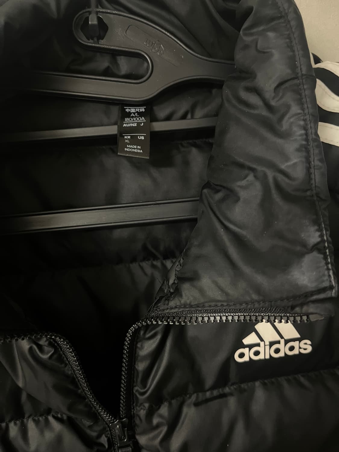 아디다스 에센셜 덕다운 경량 패딩 자켓 블랙 [XL] 상품이미지5